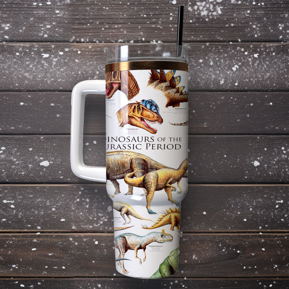 Dinosaur Jurassic Park Artwork Custom Stanley Cup 40 oz 30 oz Tumbler With Handle