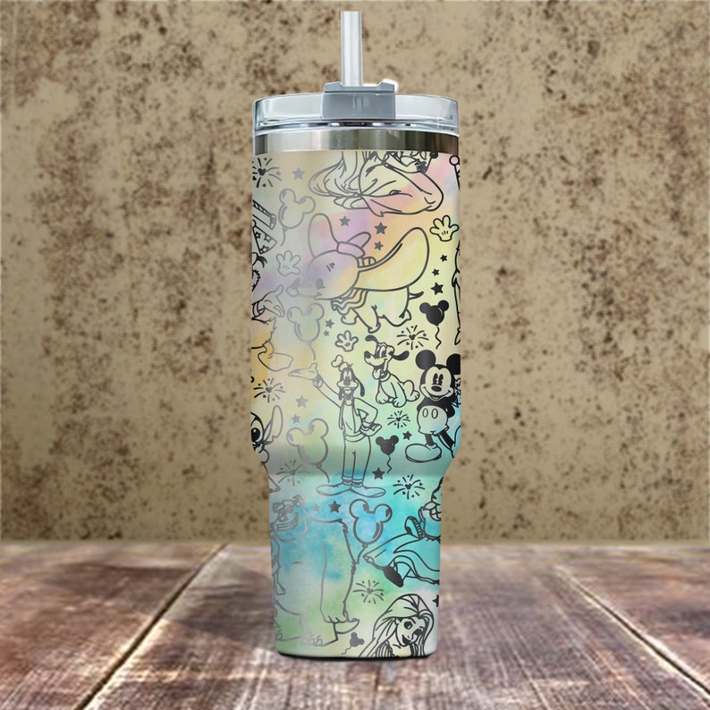Disney Characters Cartoon Custom Stanley Cup 40 oz 30 oz Tumbler With Handle