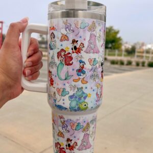 Disney Characters Cartoon Custom Stanley Cup 40 oz 30 oz Tumbler With Handle