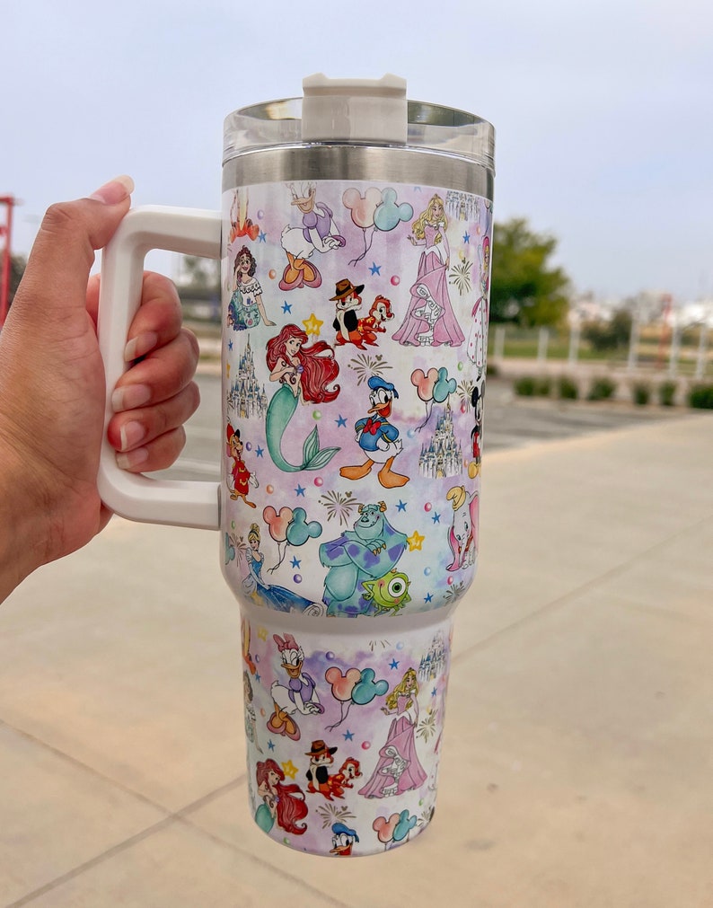 Disney Characters Cartoon Custom Stanley Cup 40 oz 30 oz Tumbler With Handle