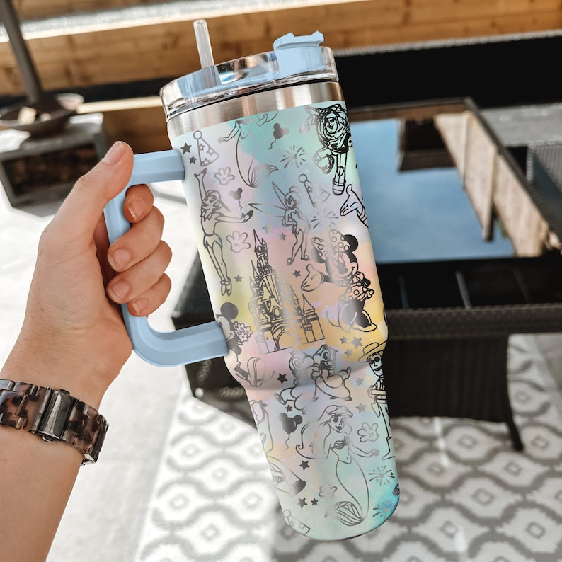 Disney Characters Cartoon Custom Stanley Cup 40 oz 30 oz Tumbler With Handle