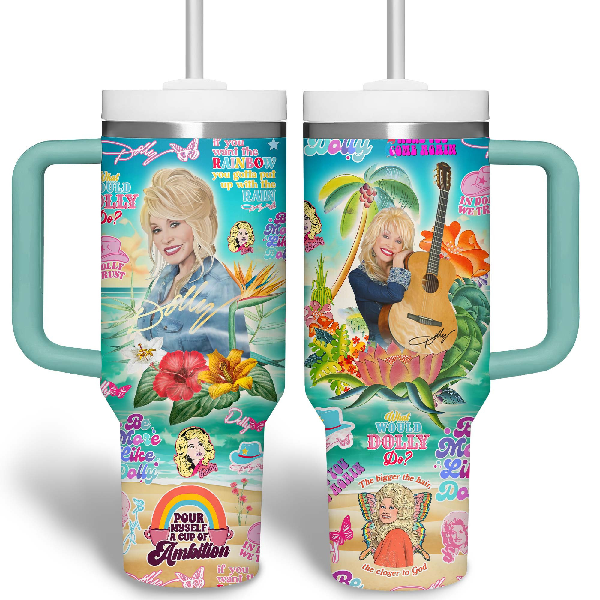 Dolly Parton Music Custom Stanley Cup 40 oz 30 oz Tumbler With Handle