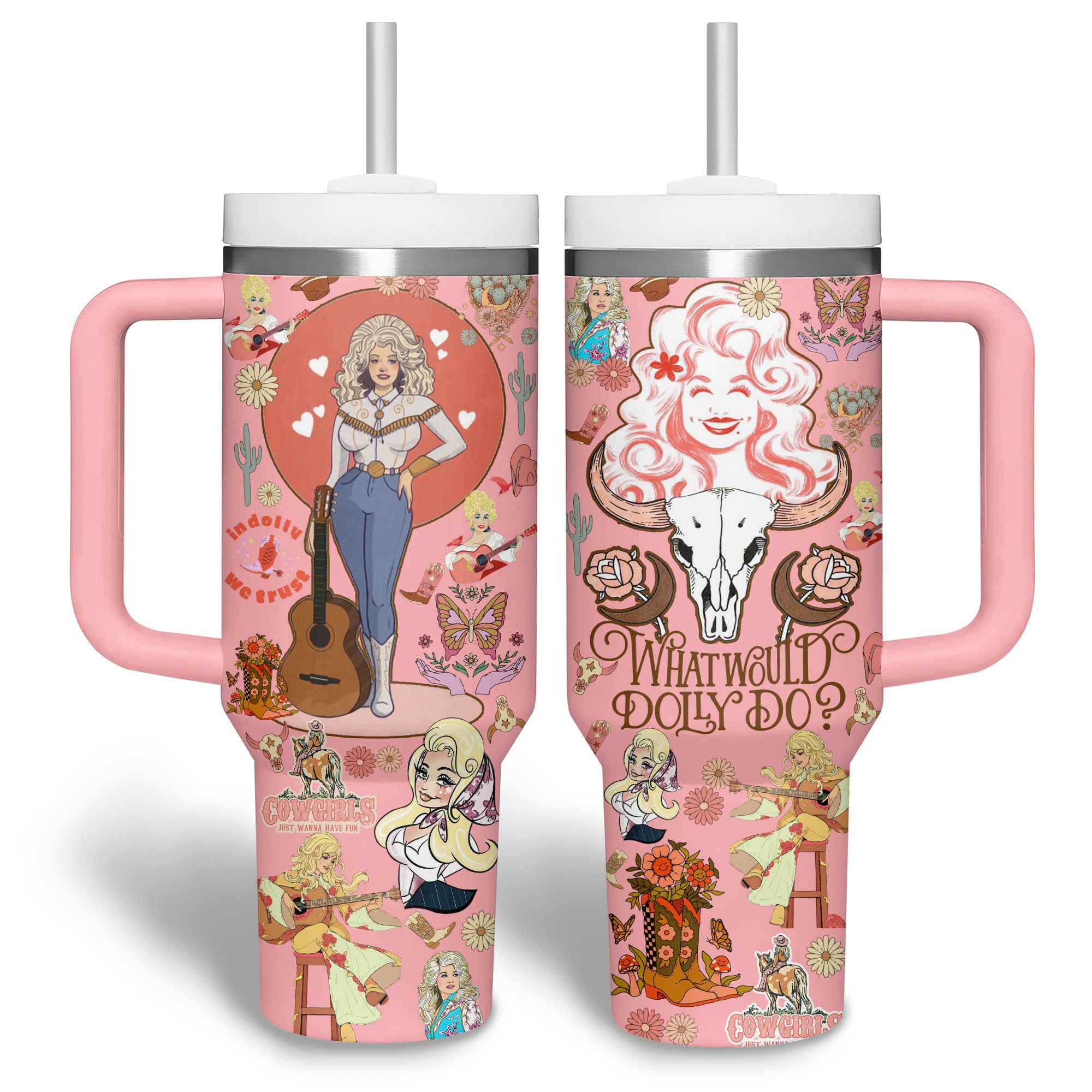 Dolly Parton Music Custom Stanley Cup 40 oz 30 oz Tumbler With Handle