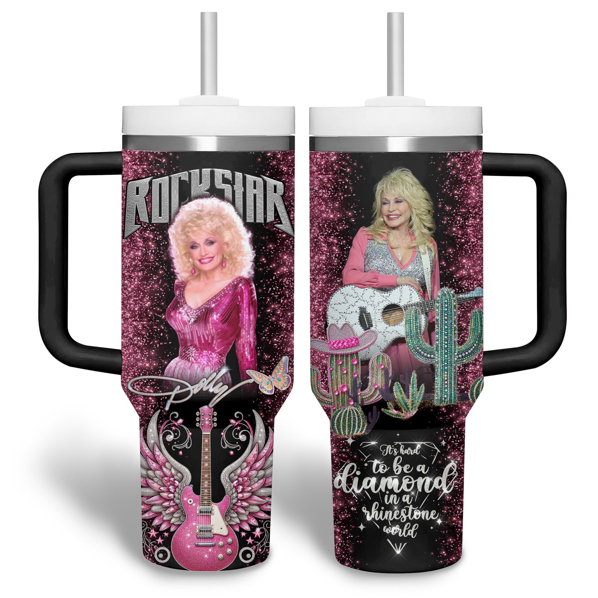 Dolly Parton Music Custom Stanley Cup 40 oz 30 oz Tumbler With Handle
