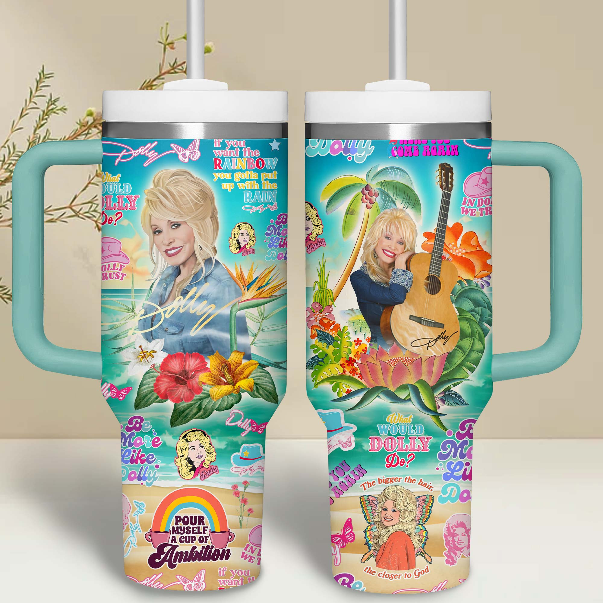 Dolly Parton Music Custom Stanley Cup 40 oz 30 oz Tumbler With Handle