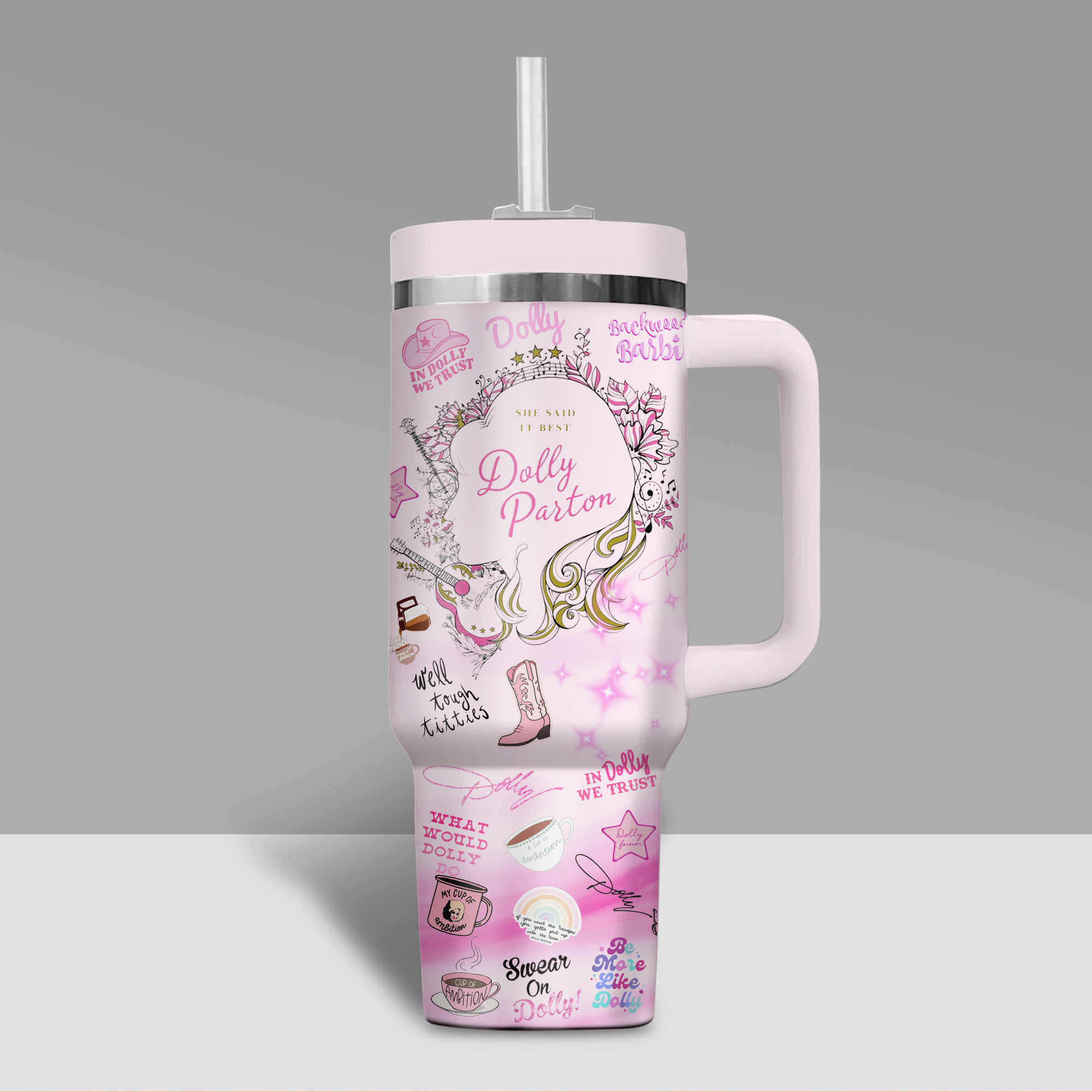 Dolly Parton Music Custom Stanley Cup 40 oz 30 oz Tumbler With Handle