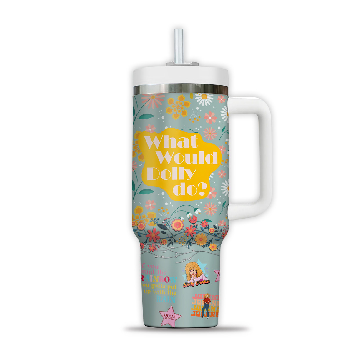 Dolly Parton Music Custom Stanley Cup 40 oz 30 oz Tumbler With Handle