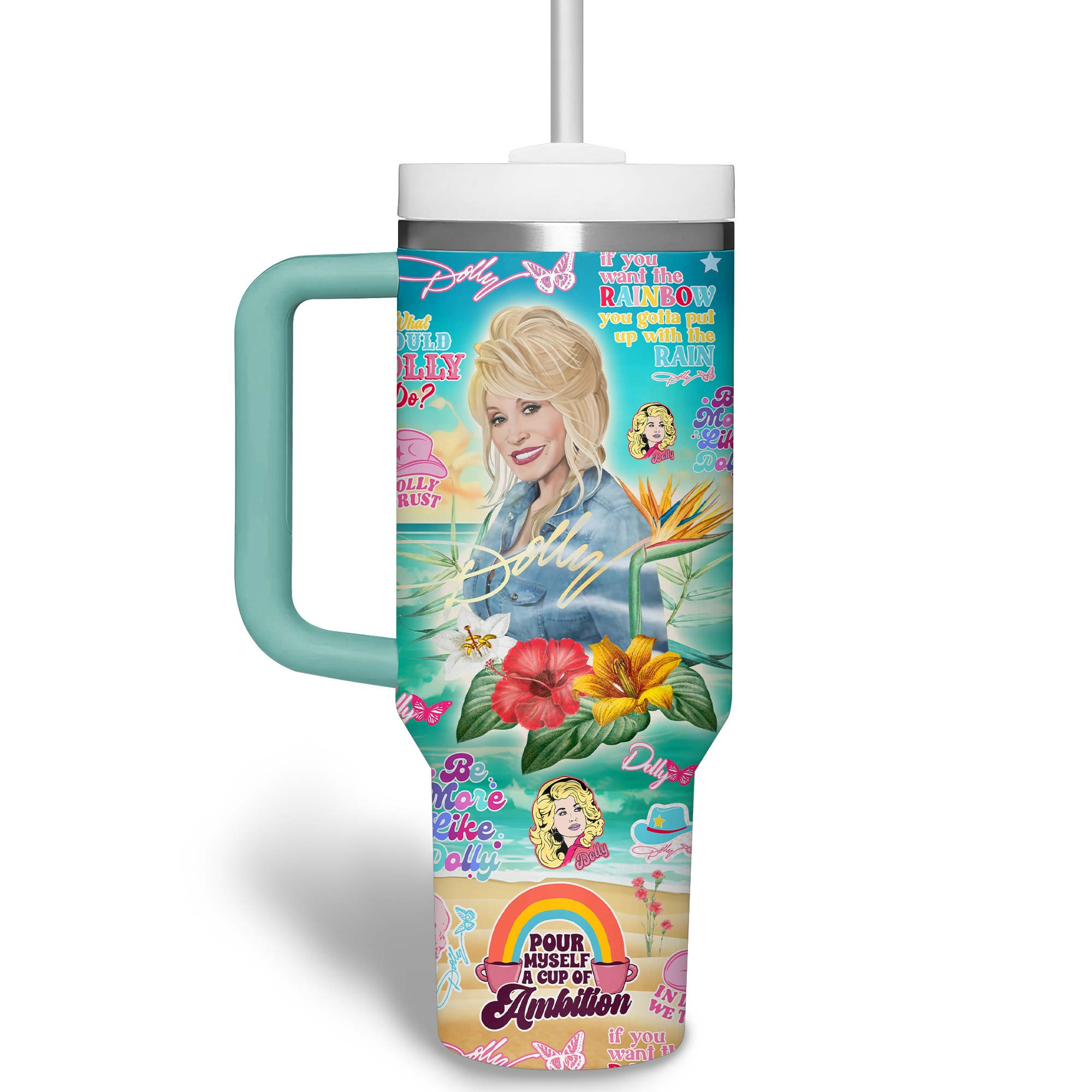 Dolly Parton Music Custom Stanley Cup 40 oz 30 oz Tumbler With Handle