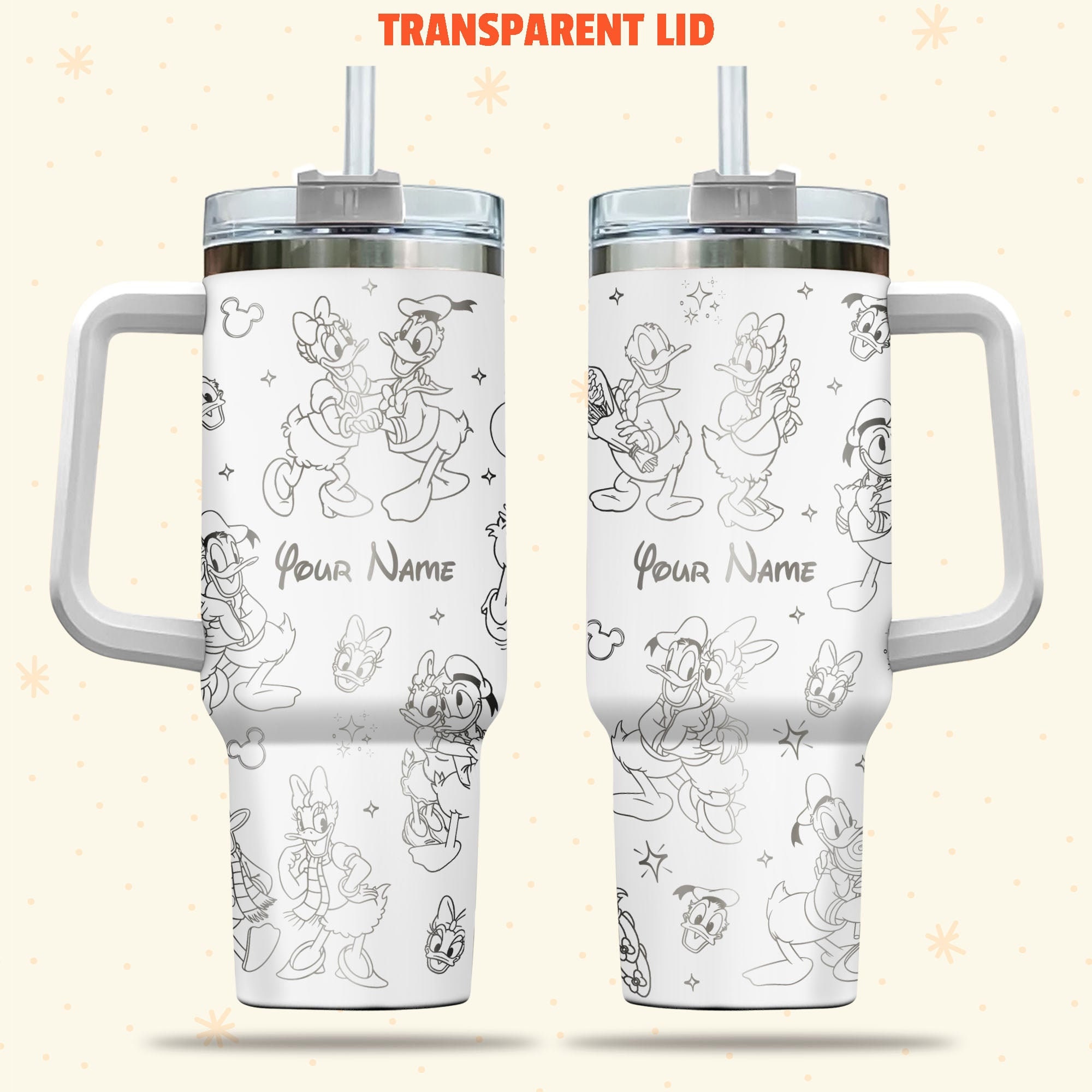 Donald And Daisy Duck Disney Cartoon Custom Stanley Cup 40 oz 30 oz Tumbler With Handle