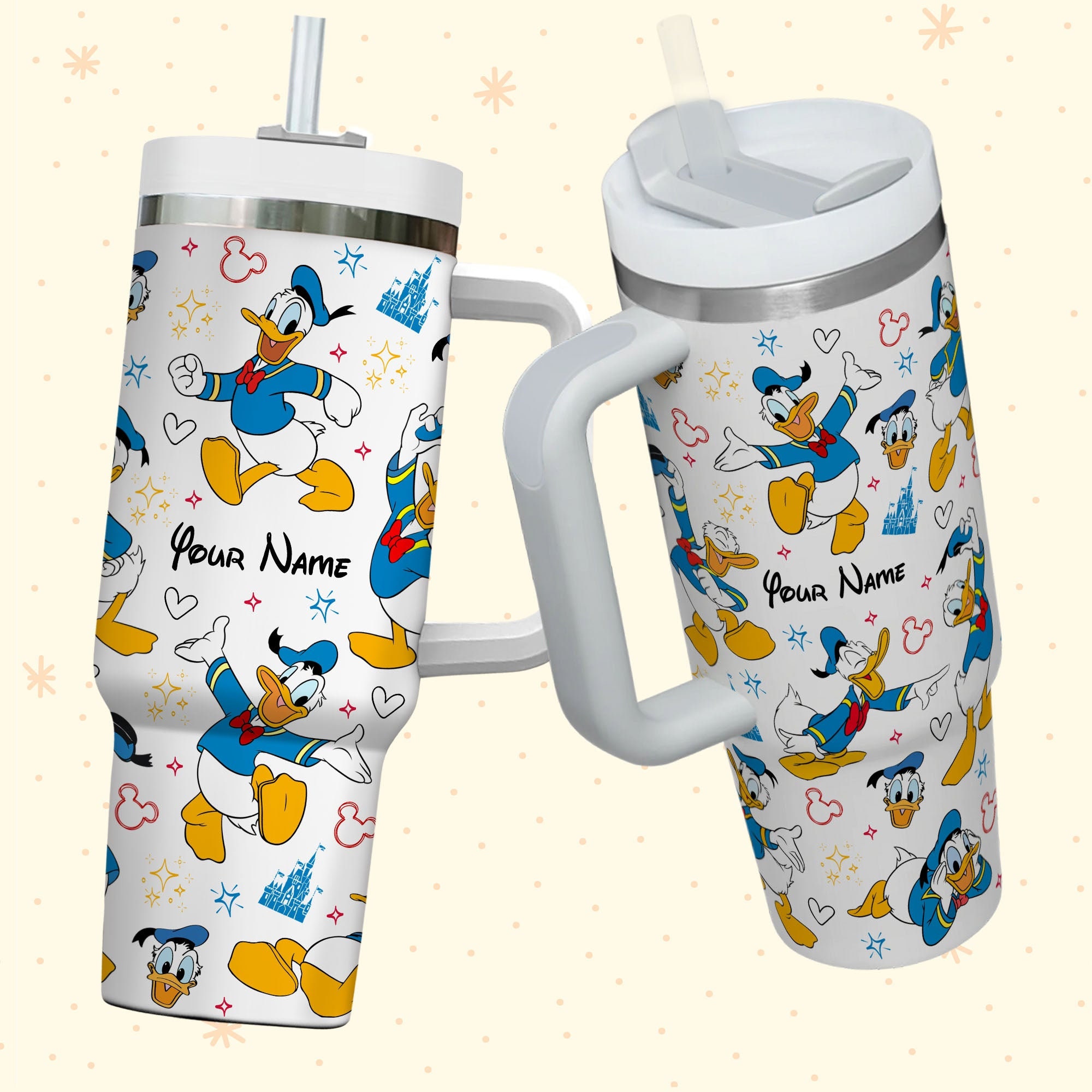 Donald Duck Disney Cartoon Custom Stanley Cup 40 oz 30 oz Tumbler With Handle