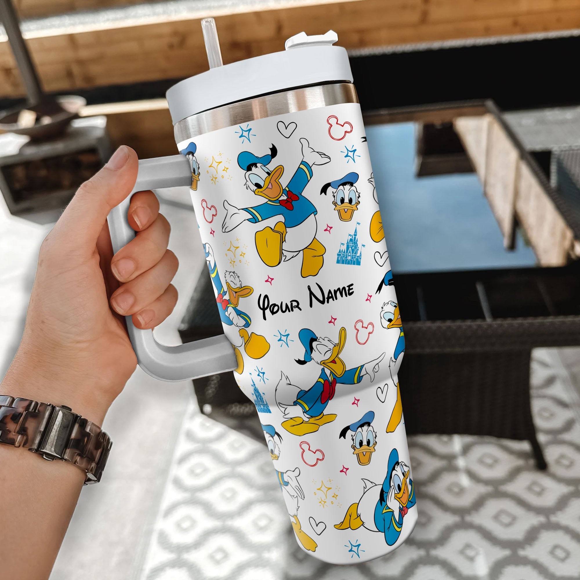Donald Duck Disney Cartoon Custom Stanley Cup 40 oz 30 oz Tumbler With Handle