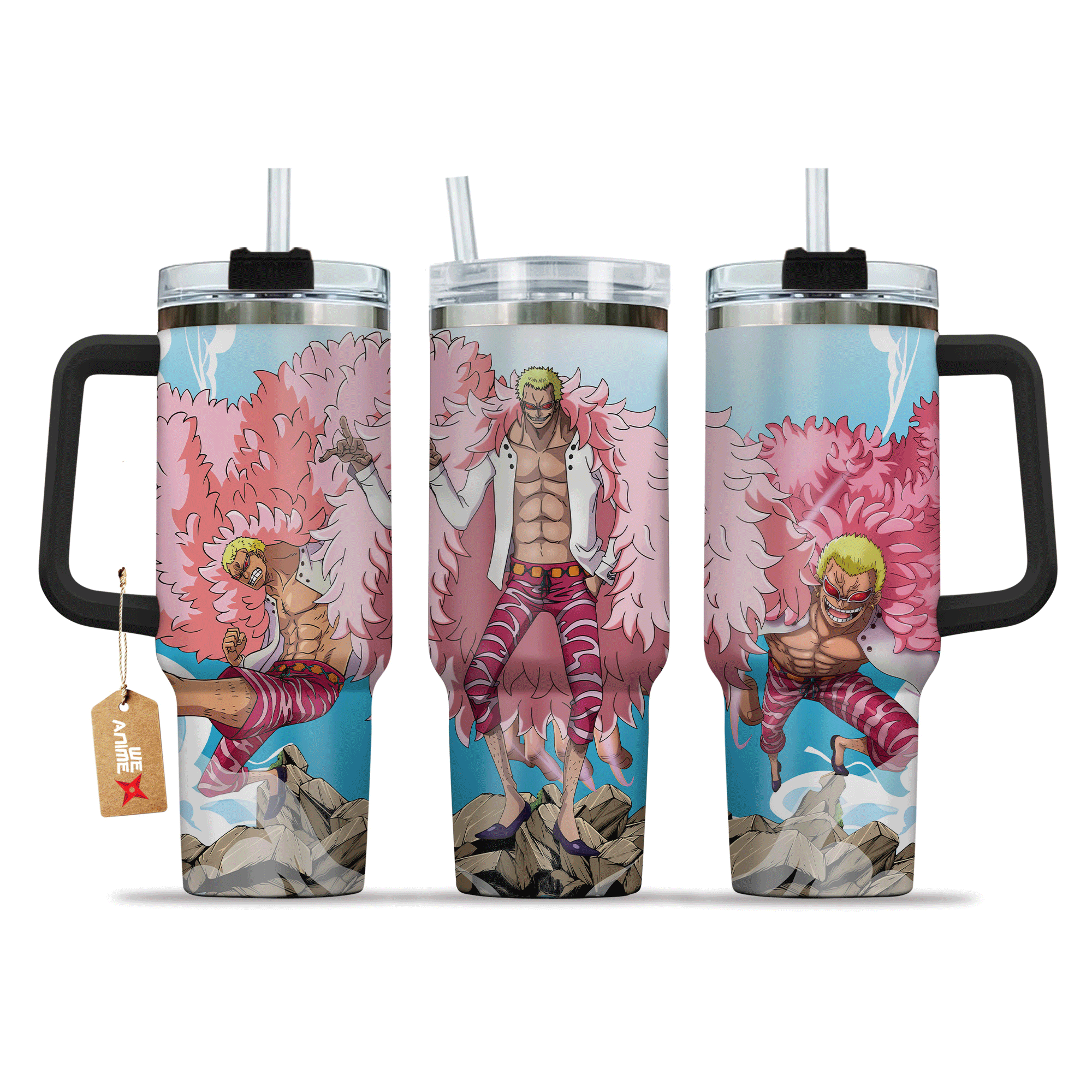 Donquixote Doflamingo One Piece Anime Custom Stanley Cup 40 oz 30 oz Tumbler With Handle