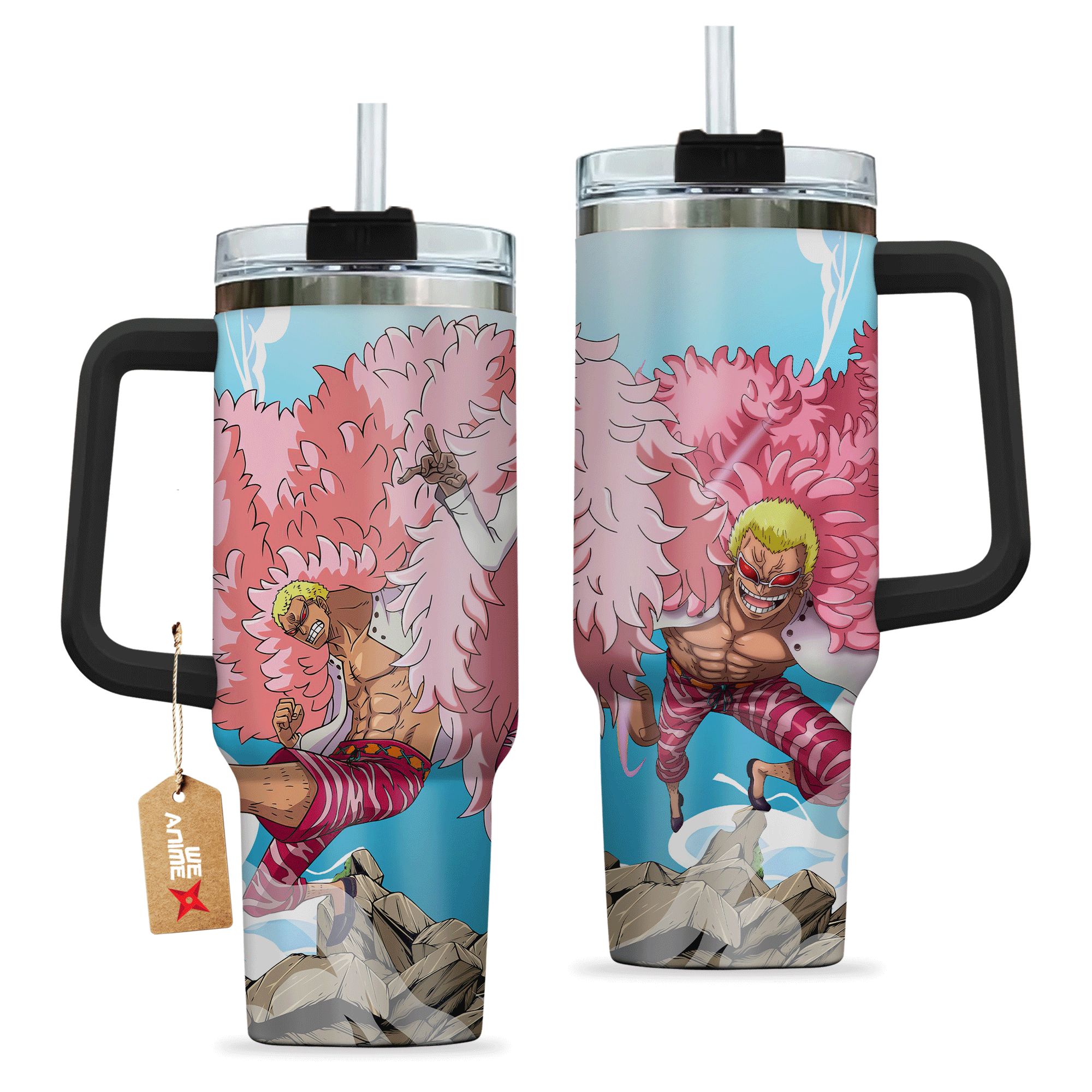 Donquixote Doflamingo One Piece Anime Custom Stanley Cup 40 oz 30 oz Tumbler With Handle