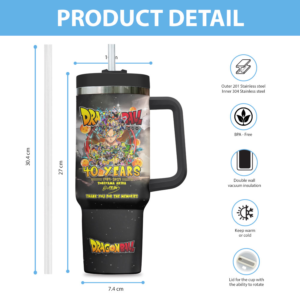 Dragon Ball Anime Custom Stanley Cup 40 oz 30 oz Tumbler With Handle