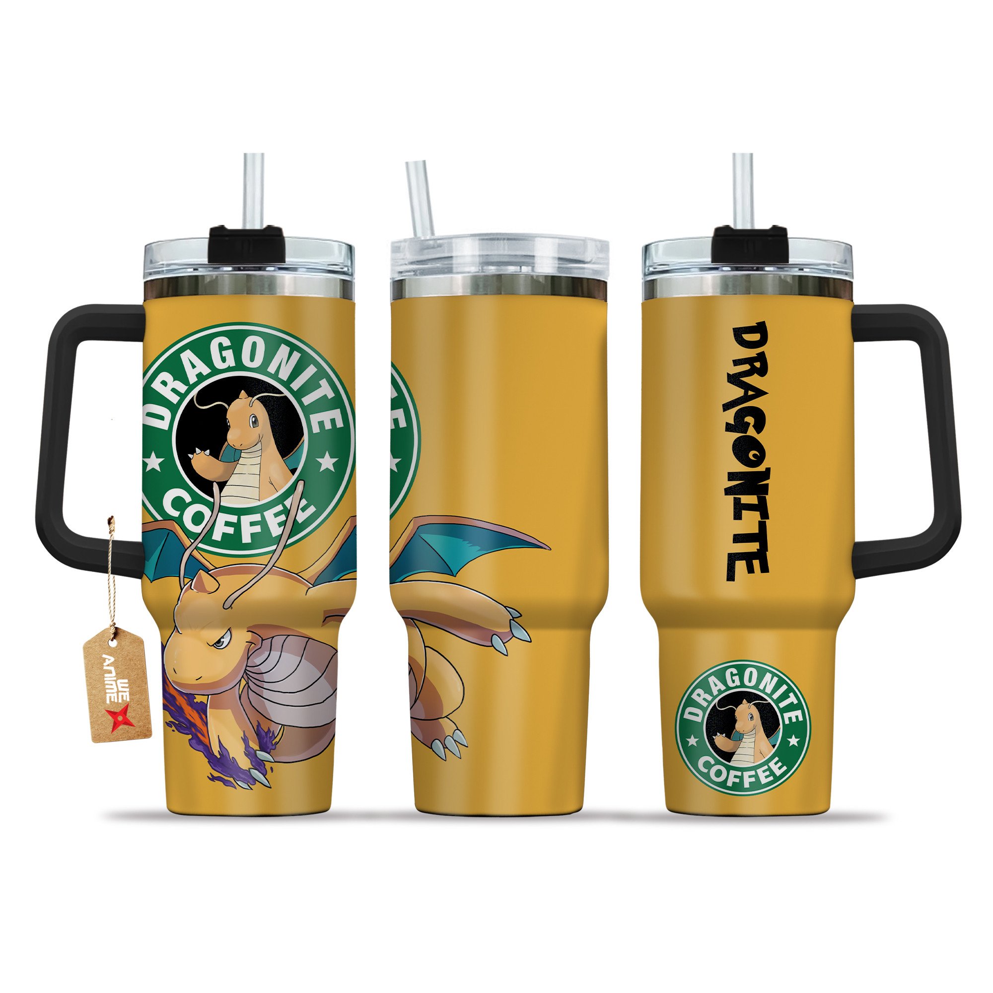 Dragonite Coffee Pokemon Anime Custom Stanley Cup 40 oz 30 oz Tumbler With Handle