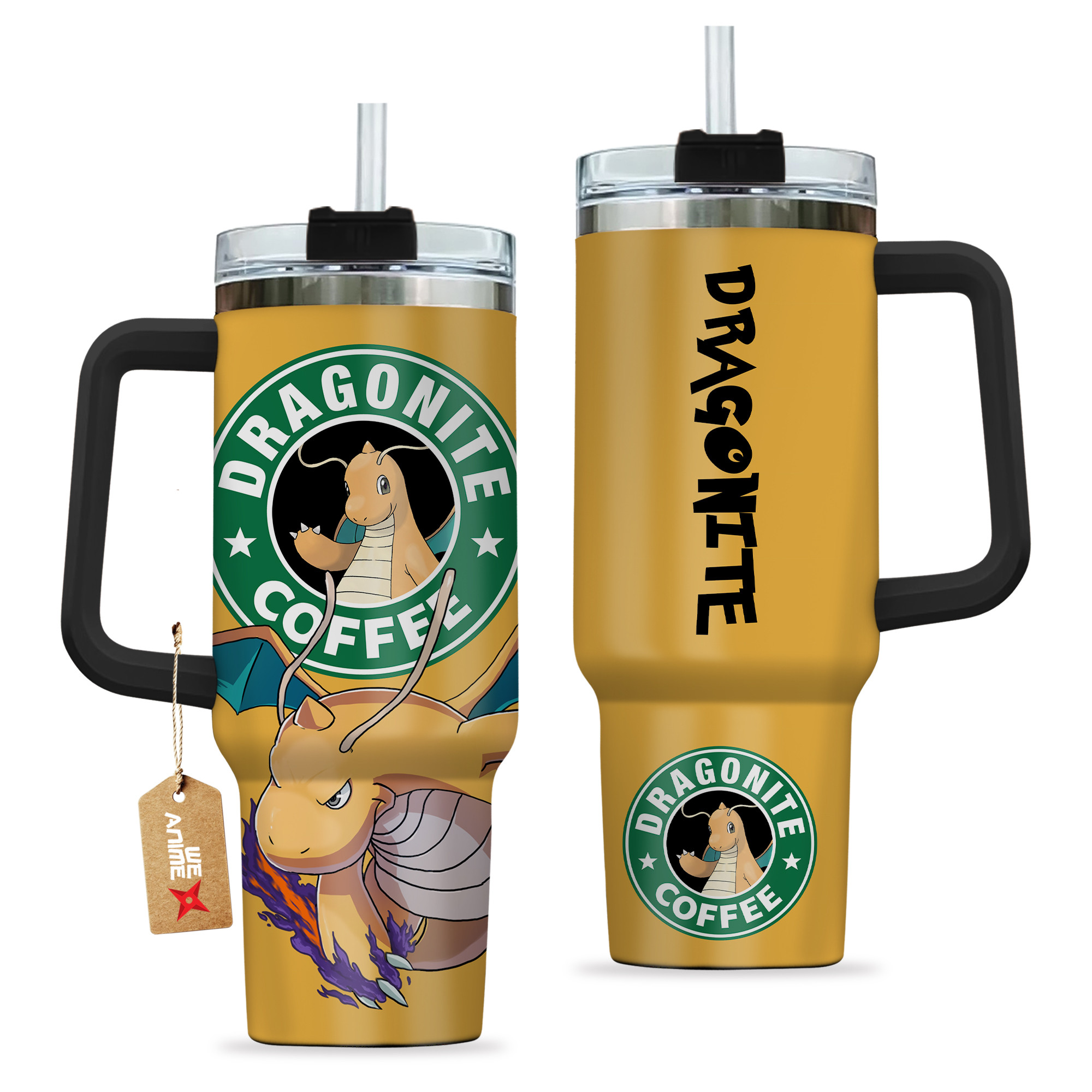 Dragonite Coffee Pokemon Anime Custom Stanley Cup 40 oz 30 oz Tumbler With Handle