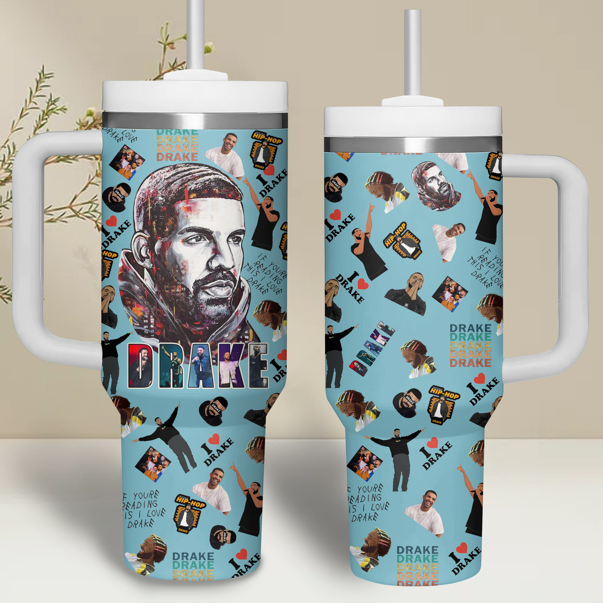 Drake Music Custom Stanley Cup 40 oz 30 oz Tumbler With Handle