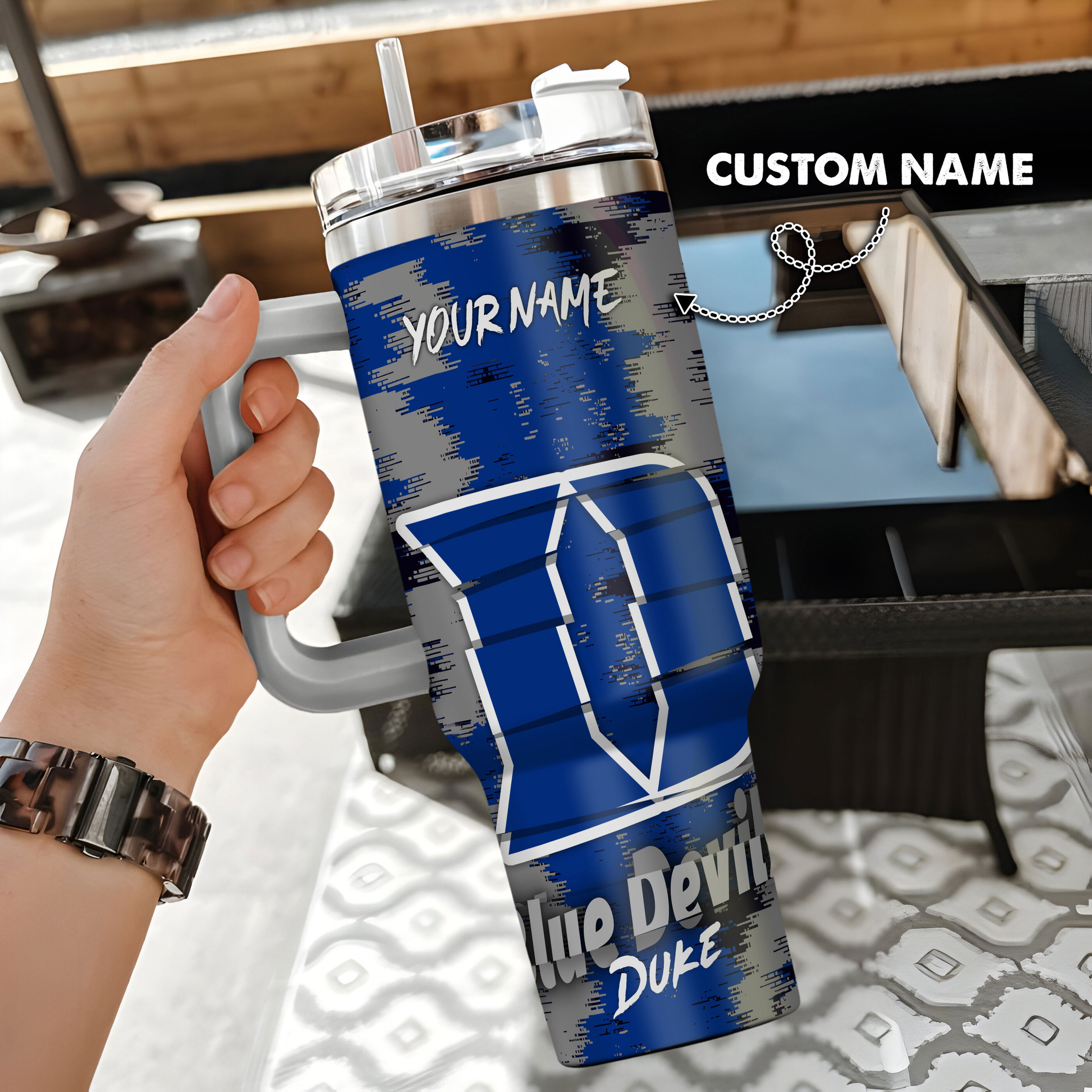 Duke Blue Devils NCAA Custom Stanley Cup 40 oz 30 oz Tumbler With Handle