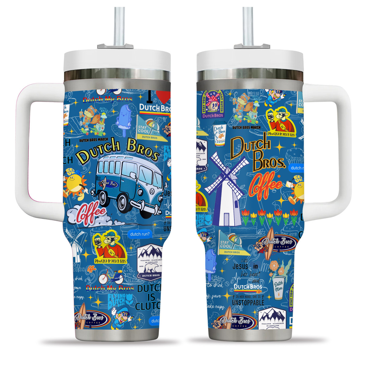 Dutch Bros Drinks Custom Stanley Cup 40 oz 30 oz Tumbler With Handle