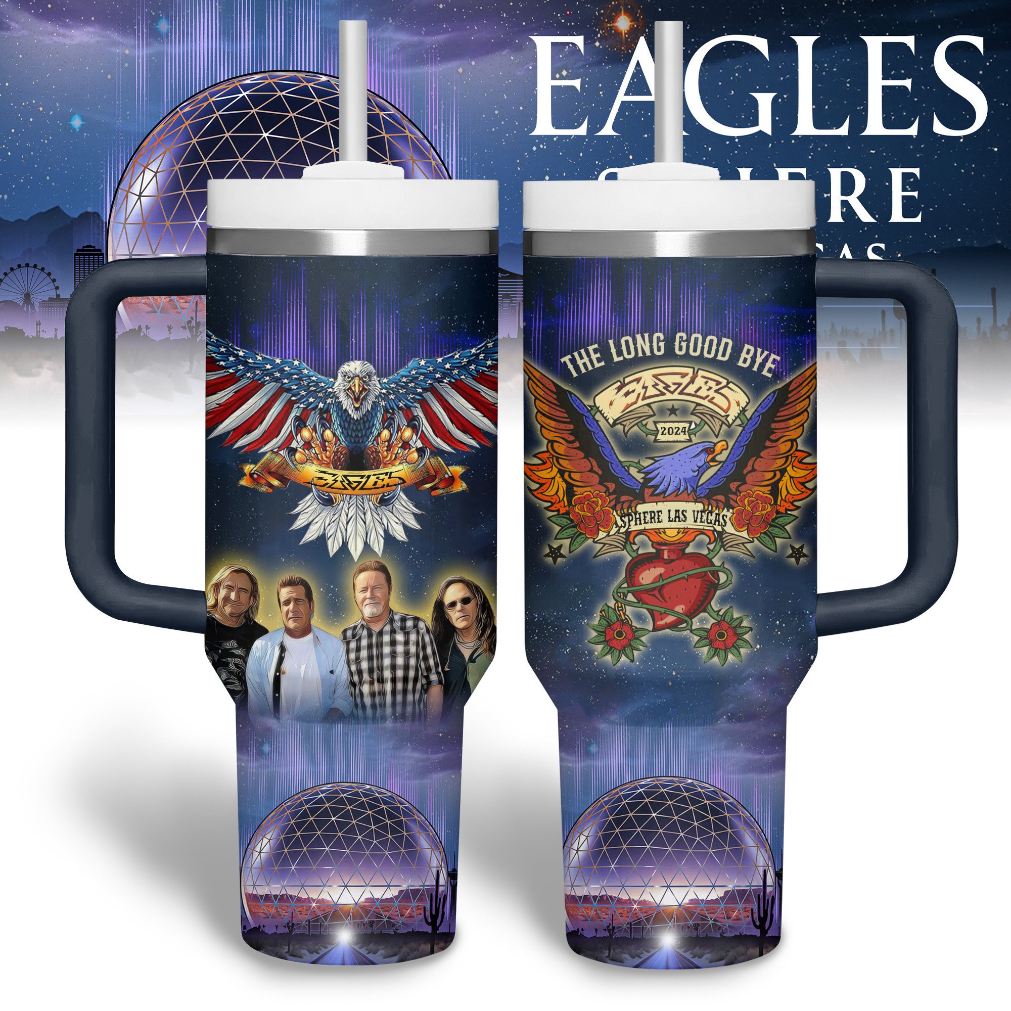 Eagles Band Music Custom Stanley Cup 40 oz 30 oz Tumbler With Handle