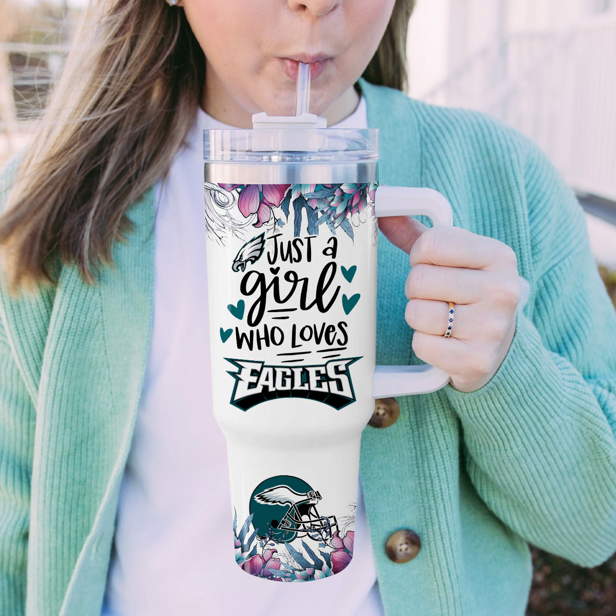 Eagles Mascot NFL Custom Stanley Cup 40 oz 30 oz Tumbler With Handle