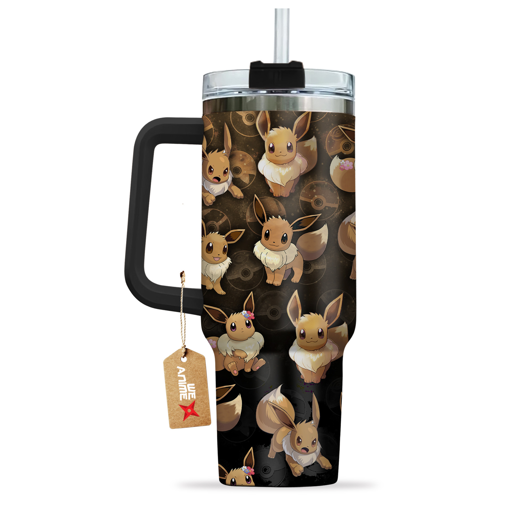 Eevee Pokemon Anime Custom Stanley Cup 40 oz 30 oz Tumbler With Handle
