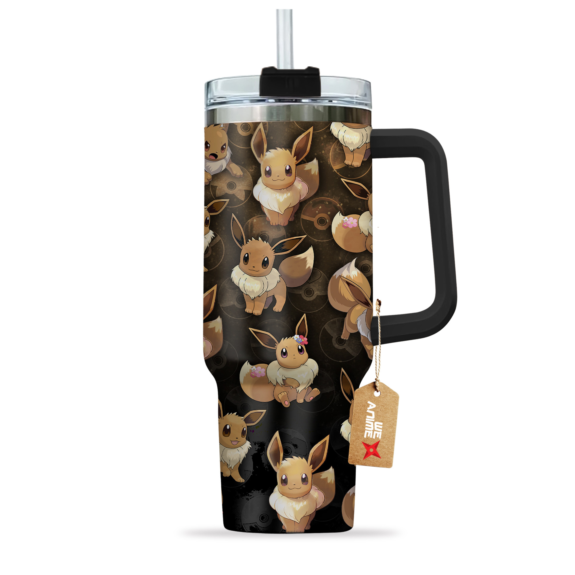 Eevee Pokemon Anime Custom Stanley Cup 40 oz 30 oz Tumbler With Handle
