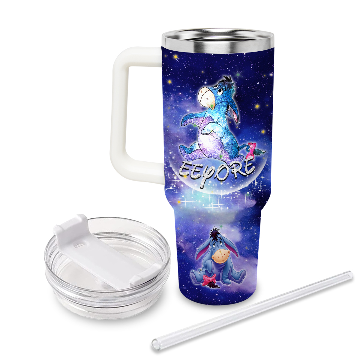 Eeyore Winnie the Pooh Cartoon Custom Stanley Cup 40 oz 30 oz Tumbler With Handle
