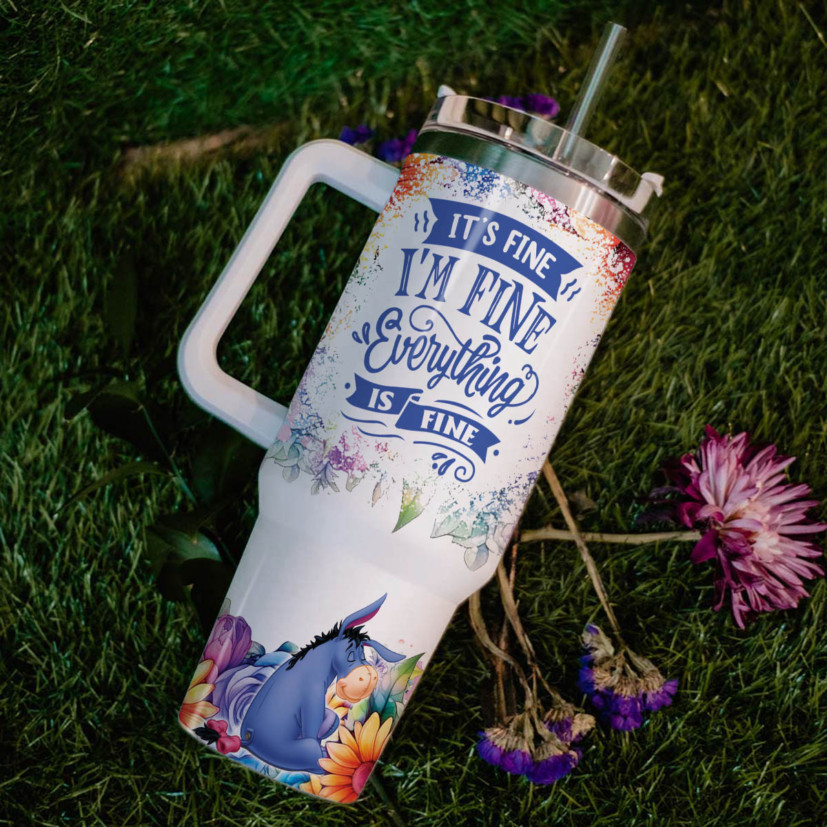 Eeyore Winnie the Pooh Cartoon Custom Stanley Cup 40 oz 30 oz Tumbler With Handle