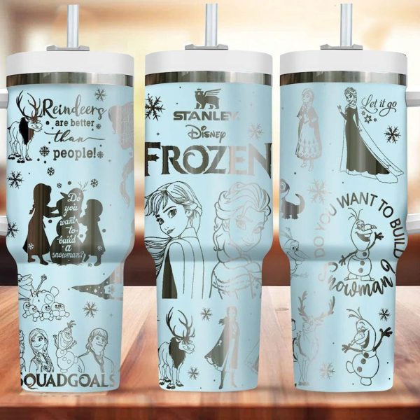 Elsa Frozen Disney Cartoon Custom Stanley Cup 40 oz 30 oz Tumbler With Handle