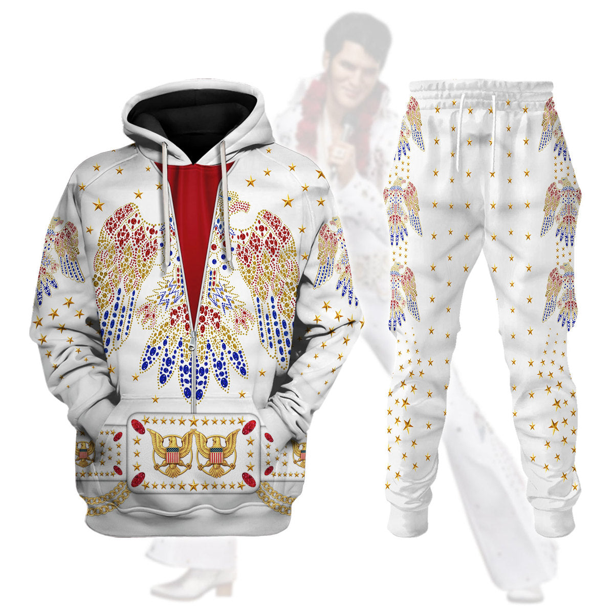 Elvis Aloha Costume from Hawaii Hoodie Sweatshirt T-Shirt Sweatpants - Stormmerch Exclusive