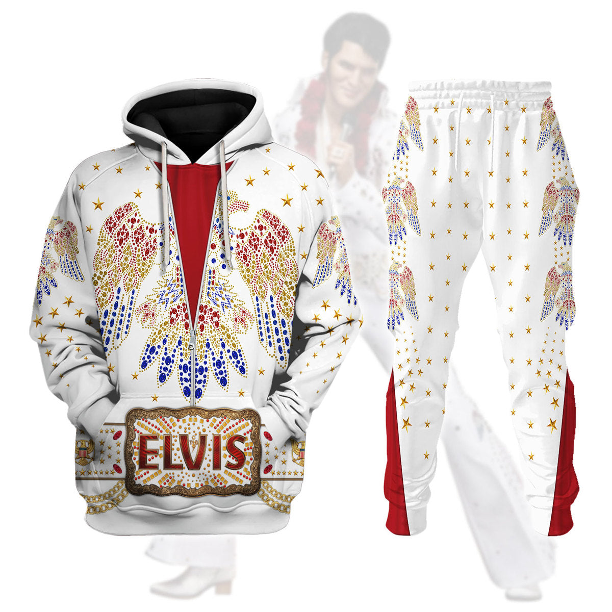Elvis Aloha Costume from Hawaii New Hoodie Sweatshirt T-Shirt Sweatpants - Stormmerch Exclusive