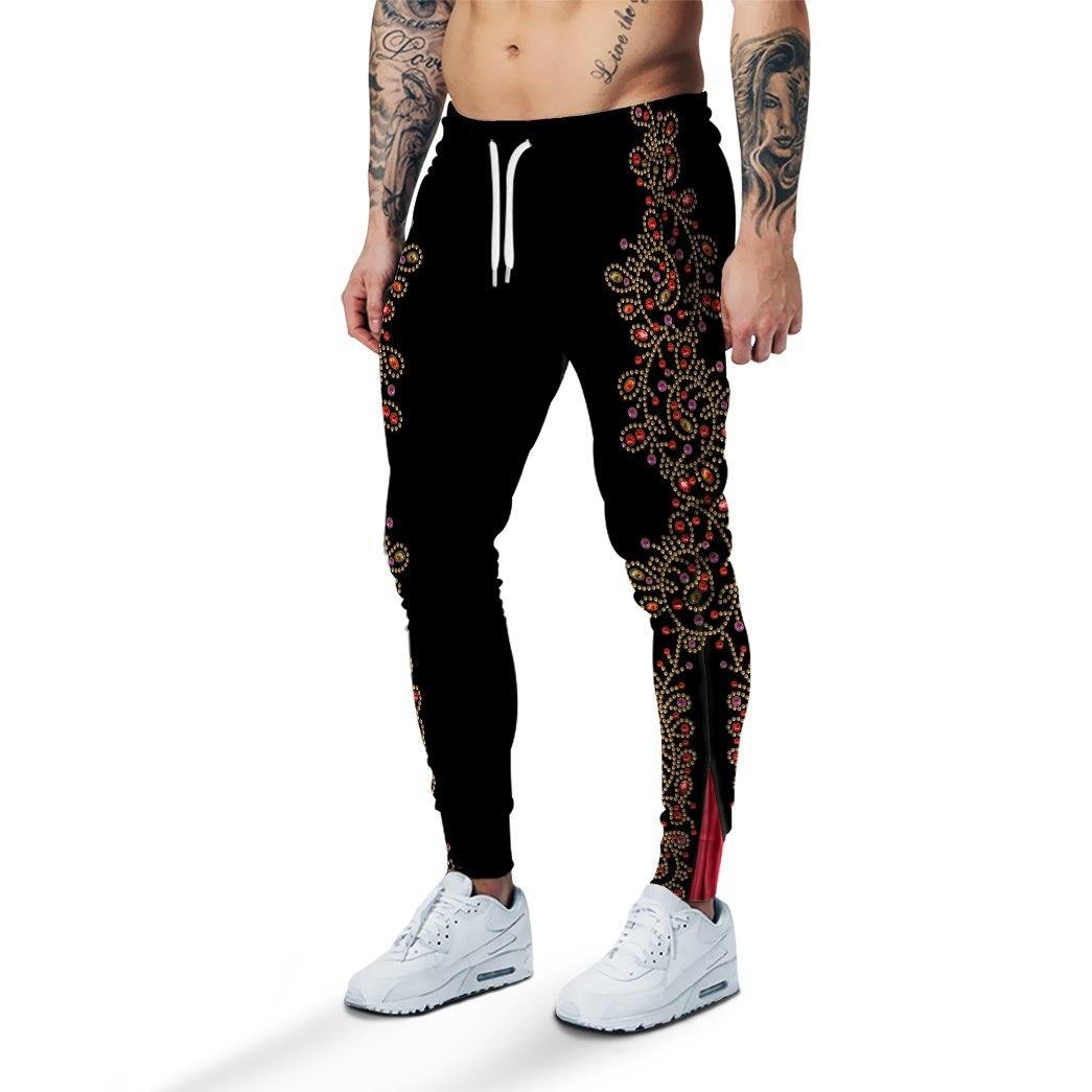 Elvis Presley Black Spanish Red Flower Costume Hoodie Sweatshirt T-Shirt Sweatpants Tracksuit - Stormmerch Exclusive