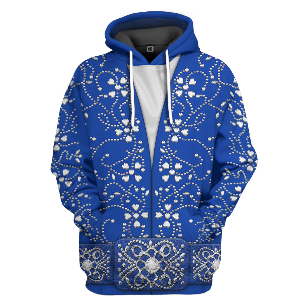 Elvis Presley Blue Swirl Jumpsuit Costume Hoodie Sweatshirt T-Shirt Sweatpants Tracksuit - Stormmerch Exclusive