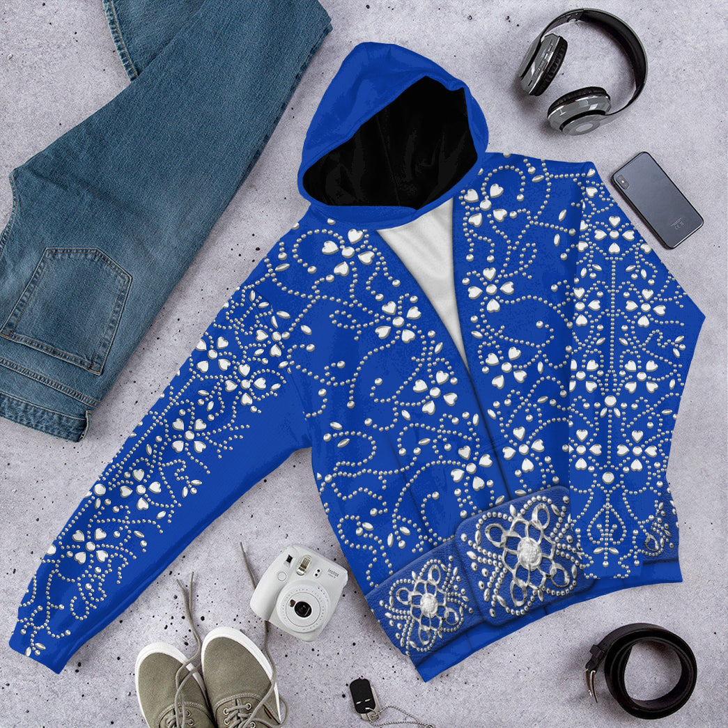 Elvis Presley Blue Swirl Jumpsuit Costume Hoodie Sweatshirt T-Shirt Sweatpants Tracksuit - Stormmerch Exclusive