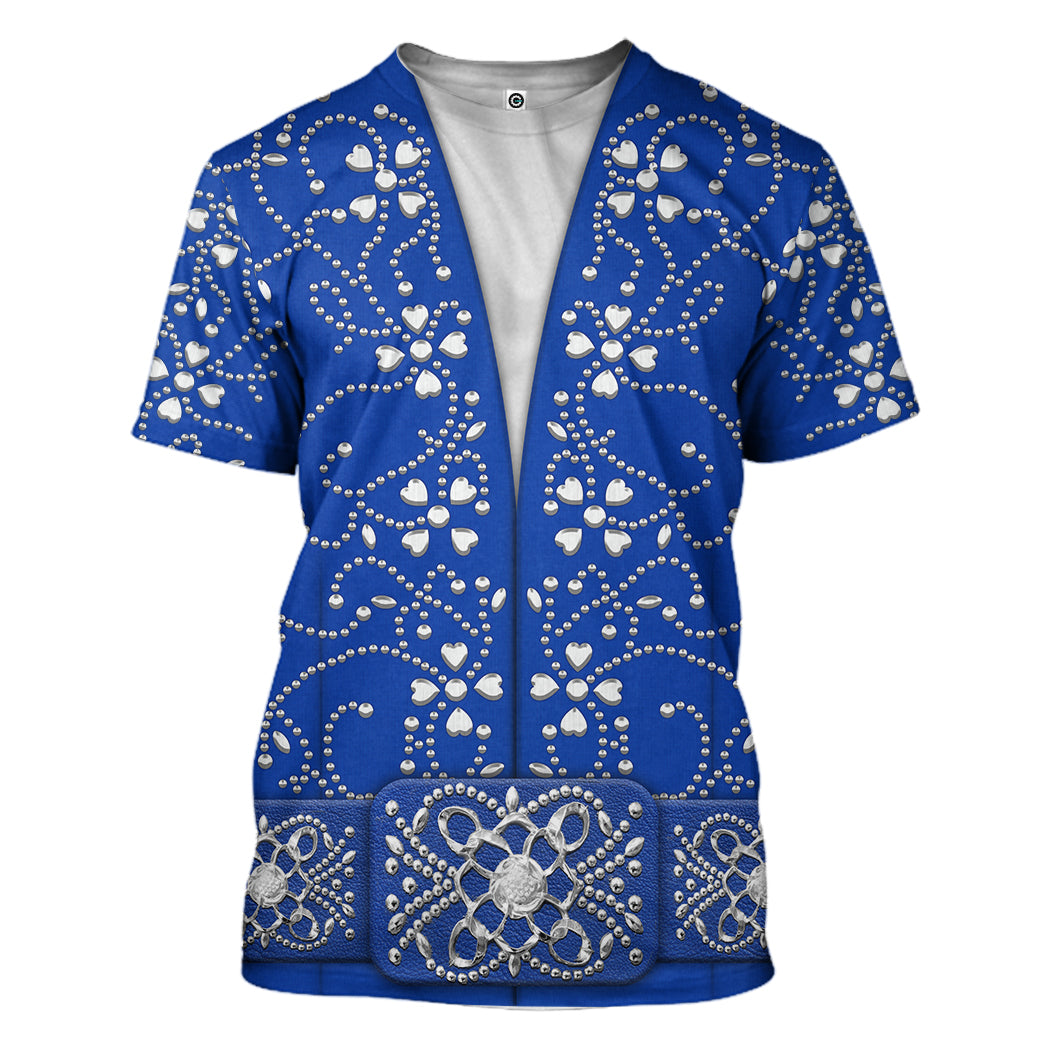 Elvis Presley Blue Swirl Jumpsuit Costume Hoodie Sweatshirt T-Shirt Sweatpants Tracksuit - Stormmerch Exclusive