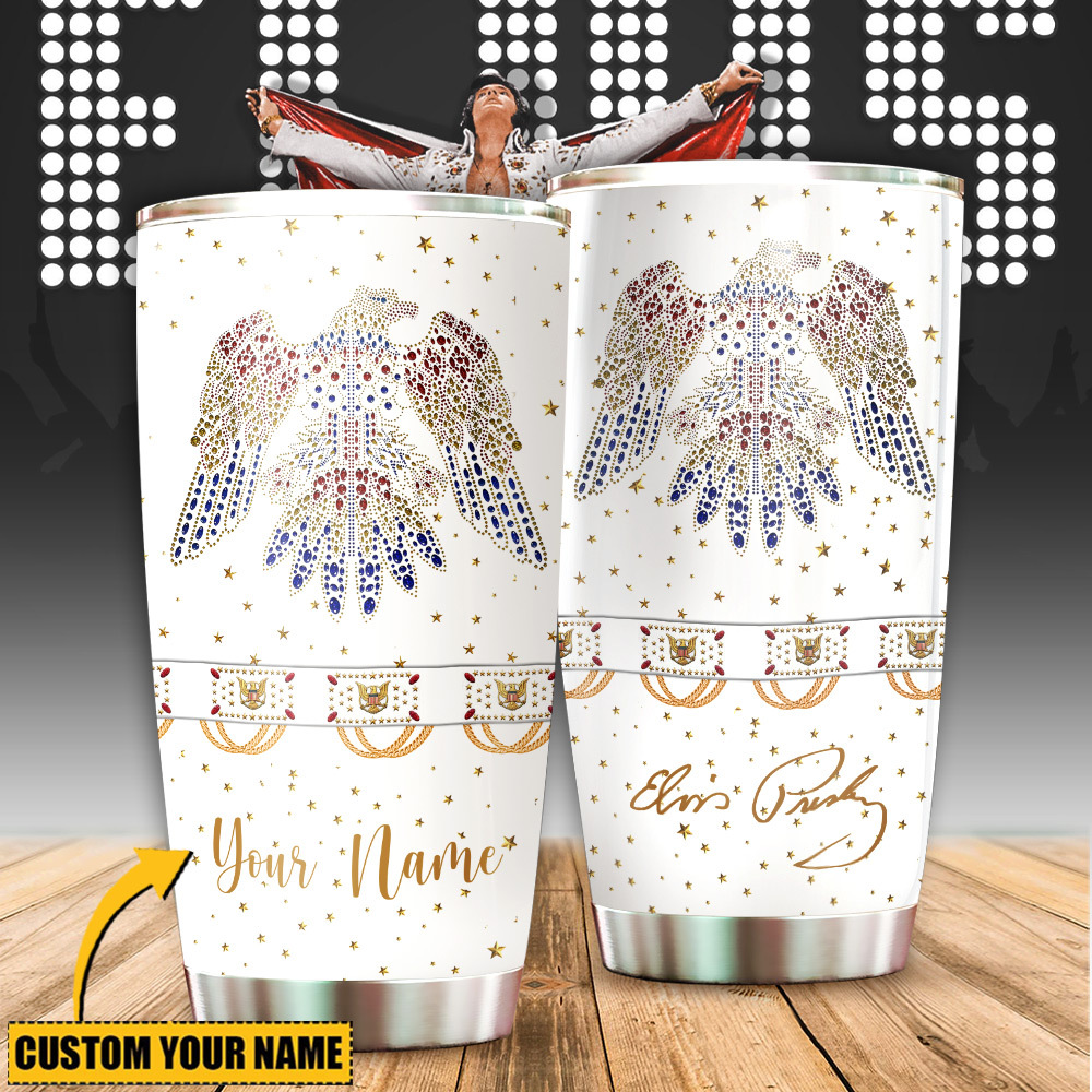 Elvis Presley Eagle Rhinestones Music Custom Stanley Cup 40 oz 30 oz Tumbler With Handle