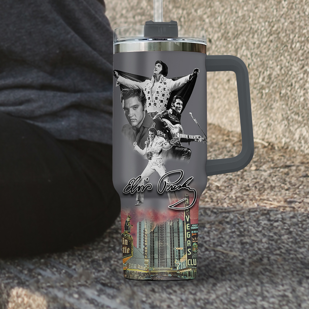 Elvis Presley Music Custom Stanley Cup 40 oz 30 oz Tumbler With Handle