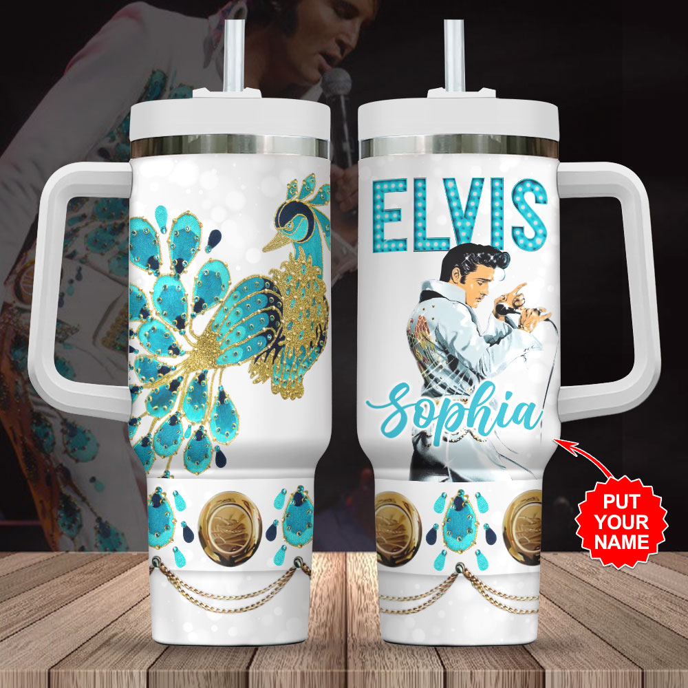 Elvis Presley Music Custom Stanley Cup 40 oz 30 oz Tumbler With Handle