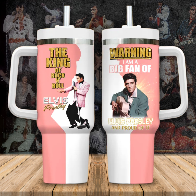 Elvis Presley Music Custom Stanley Cup 40 oz 30 oz Tumbler With Handle