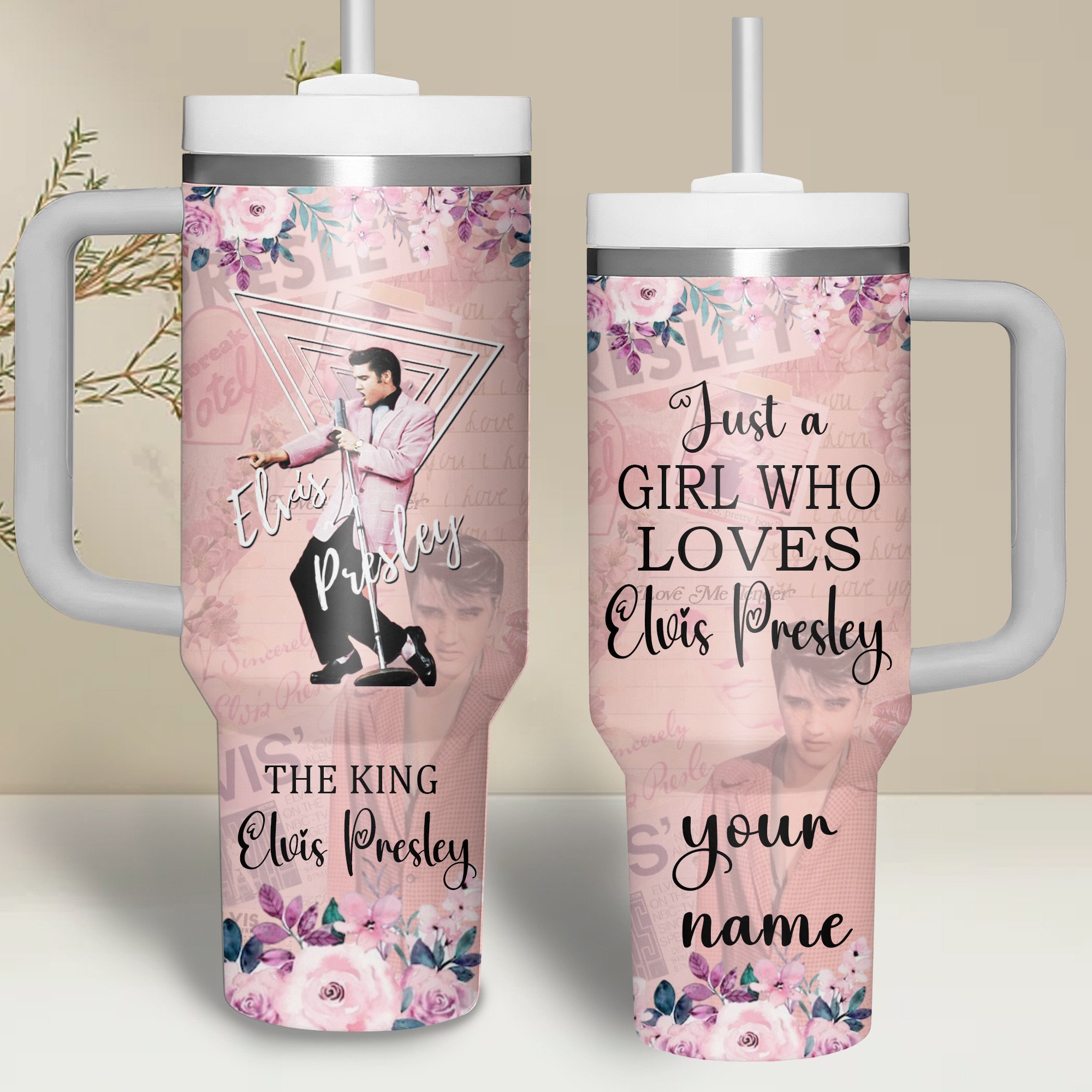 Elvis Presley Music Custom Stanley Cup 40 oz 30 oz Tumbler With Handle