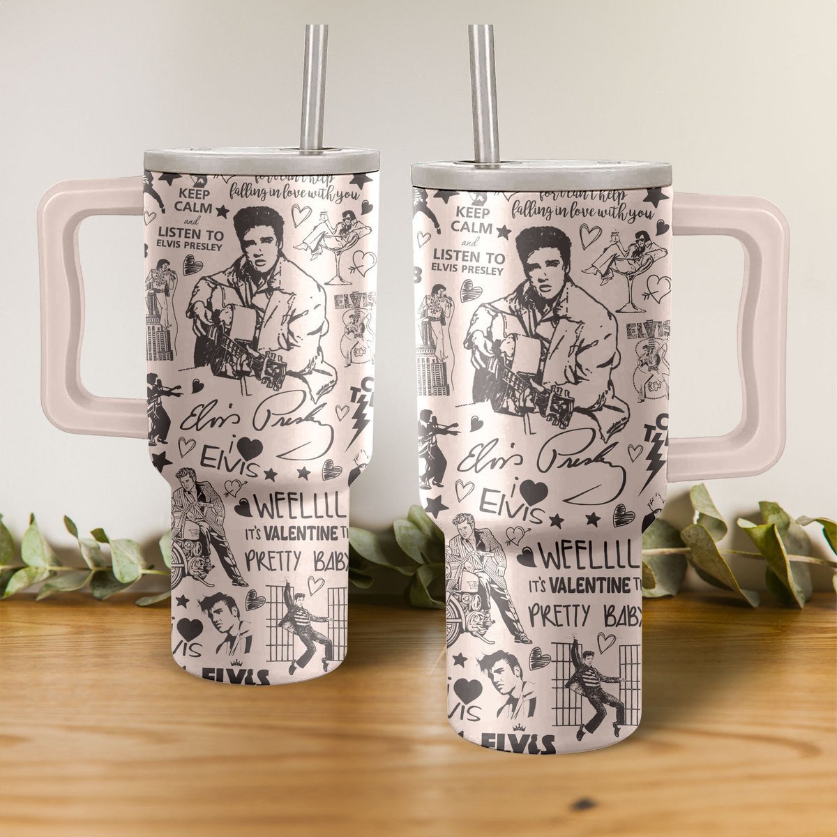 Elvis Presley Music Custom Stanley Cup 40 oz 30 oz Tumbler With Handle