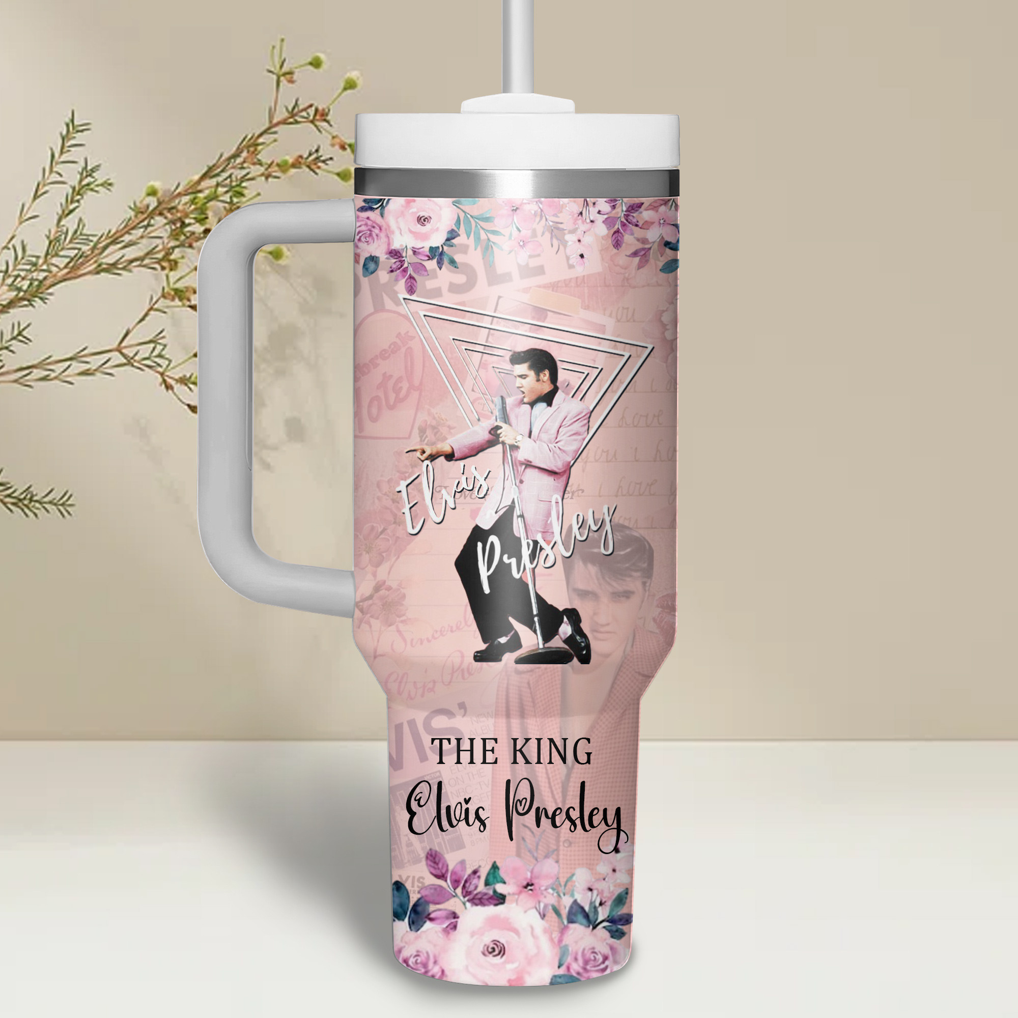 Elvis Presley Music Custom Stanley Cup 40 oz 30 oz Tumbler With Handle