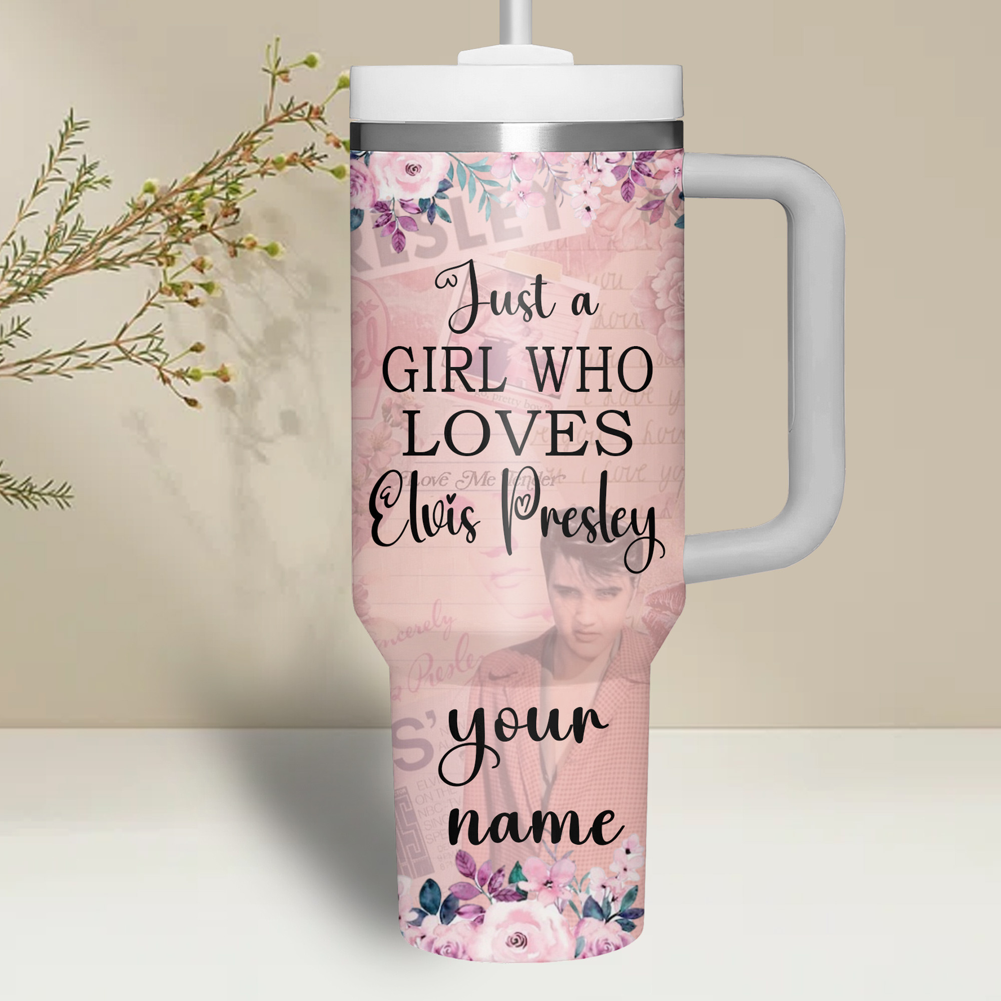 Elvis Presley Music Custom Stanley Cup 40 oz 30 oz Tumbler With Handle
