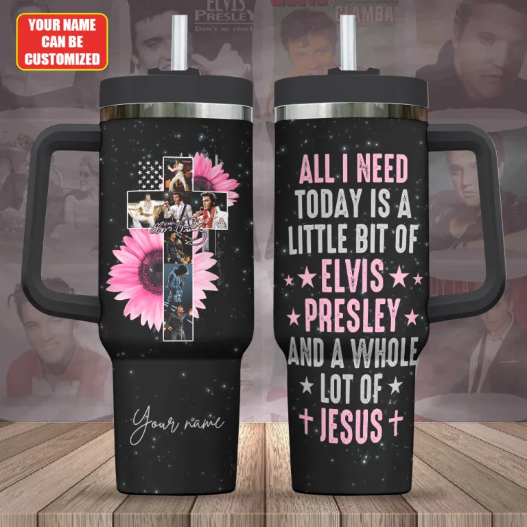 Elvis Presley Music Custom Stanley Cup 40 oz 30 oz Tumbler With Handle