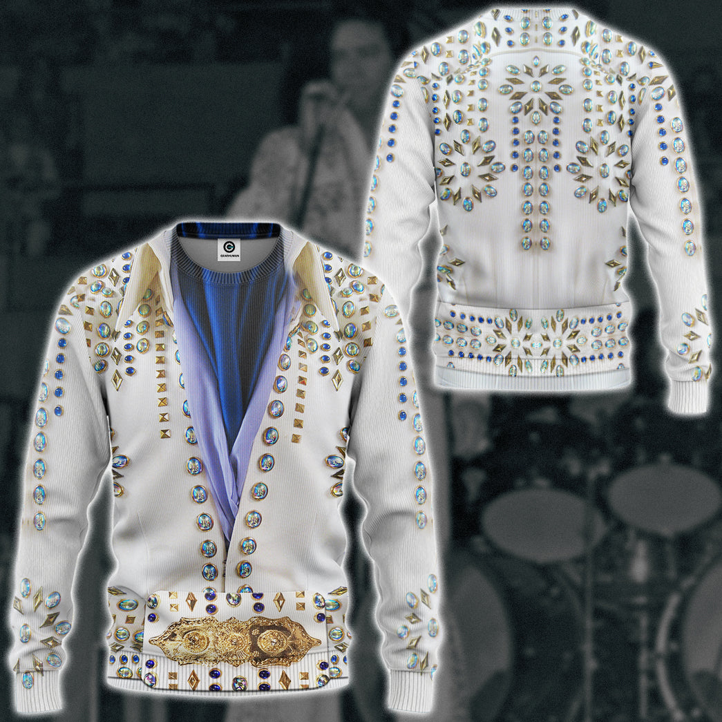 Elvis Presley Snowflake suit Costume Hoodie Sweatshirt T-Shirt Sweatpants Tracksuit - Stormmerch Exclusive