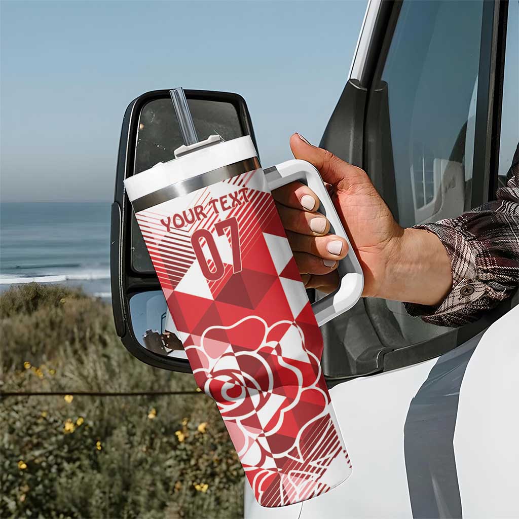 England Rugby Crystalised Red Rose Custom Stanley Cup 40 oz 30 oz Tumbler With Handle