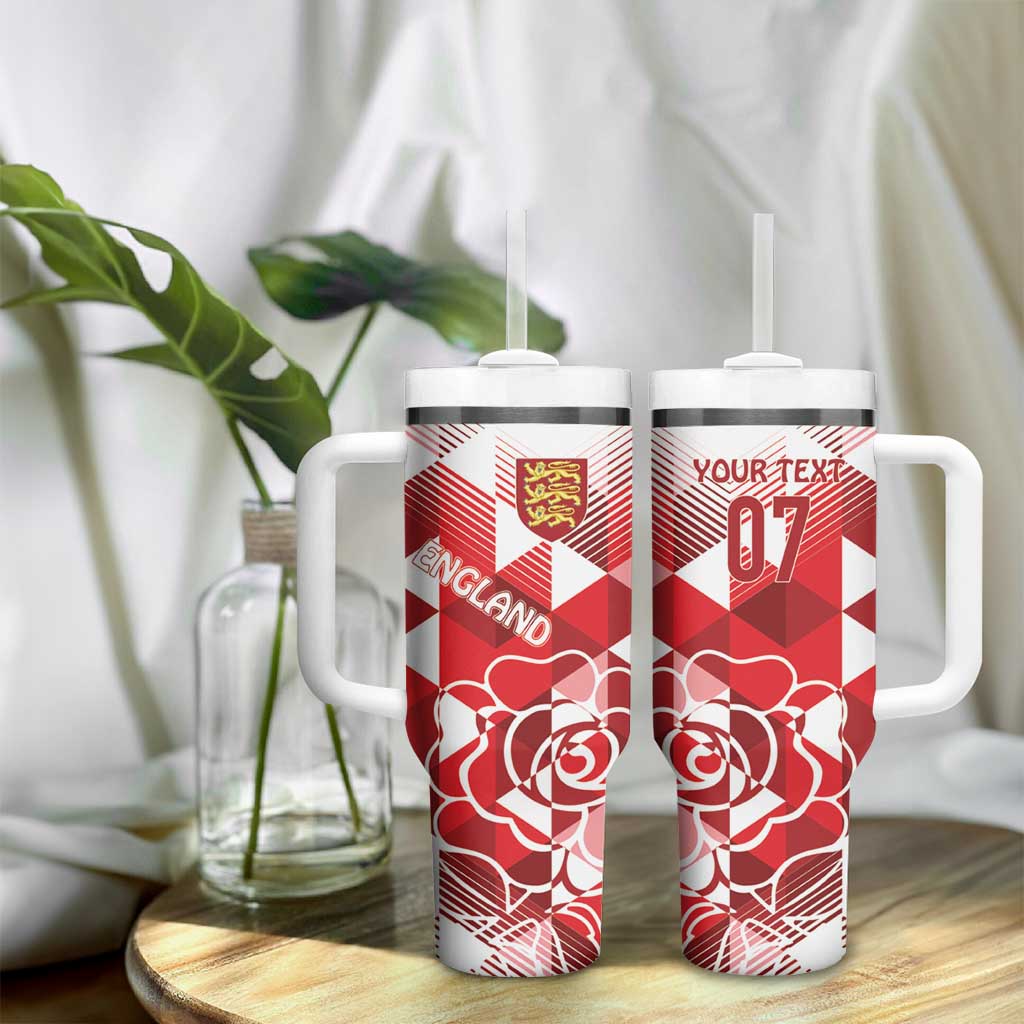 England Rugby Crystalised Red Rose Custom Stanley Cup 40 oz 30 oz Tumbler With Handle