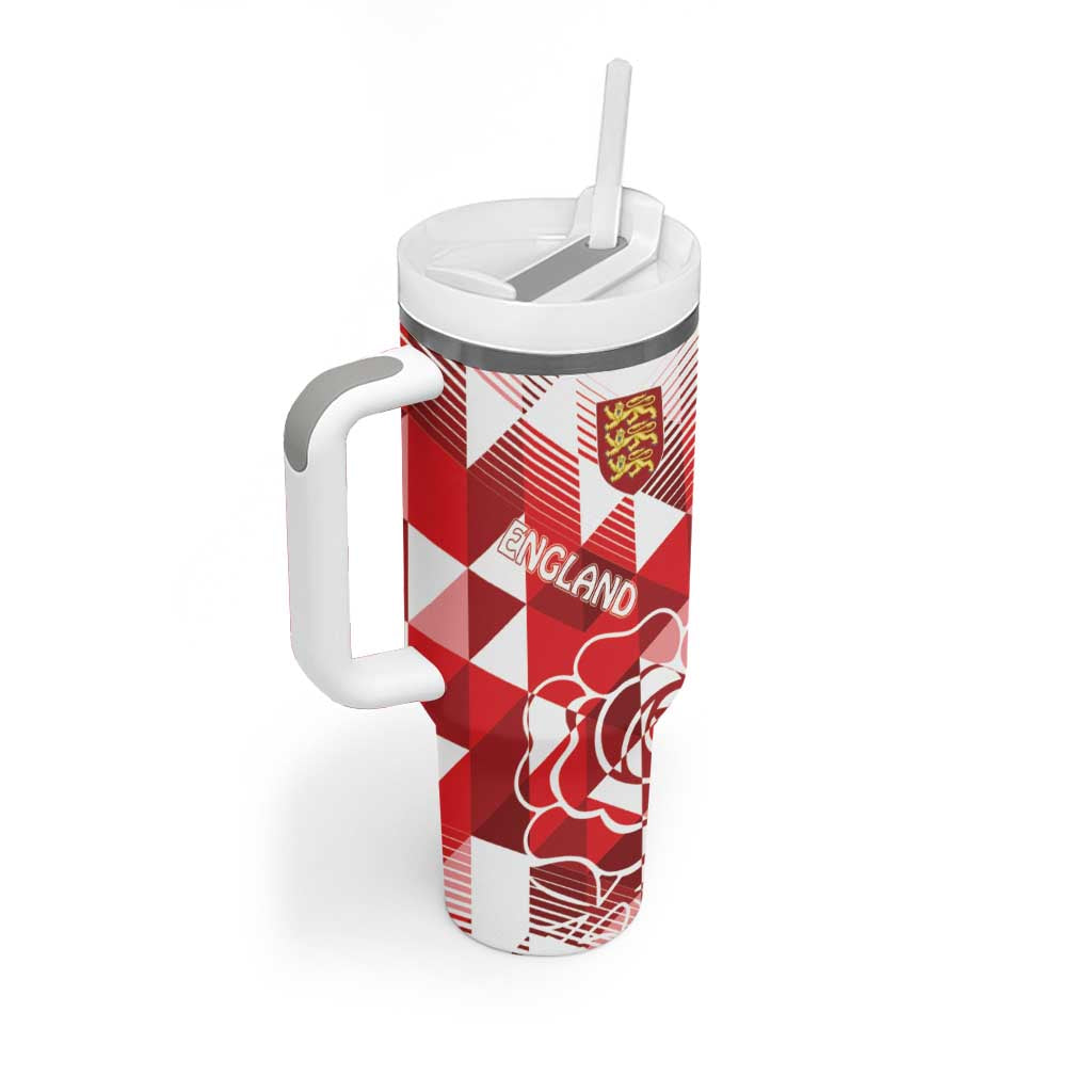 England Rugby Crystalised Red Rose Custom Stanley Cup 40 oz 30 oz Tumbler With Handle