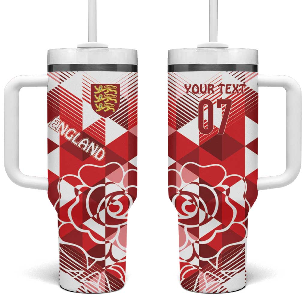 England Rugby Crystalised Red Rose Custom Stanley Cup 40 oz 30 oz Tumbler With Handle